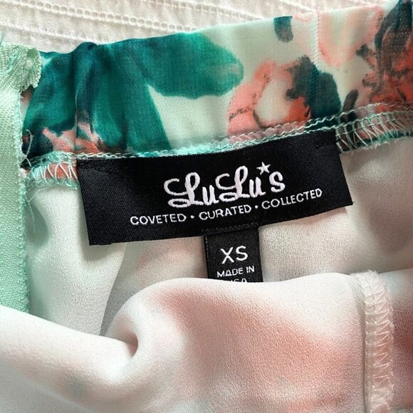 LULUS MINT CORAL FLORAL HIGH RISE MAXI CHIFFON SKIRT - XS - Picture 5 of 9